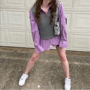 Purple Lilac pinstripe Tommy Hilfiger button down